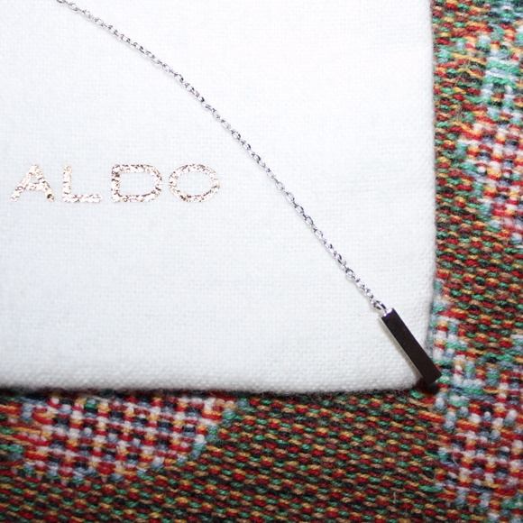 BN Aldo Mccone White Gold Plated Minimalist Lariat Necklace - Picture 3 of 4